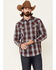 Moonshine Spirit Men's Sun Downer Large Plaid Long Sleeve Snap Western Shirt , , hi-res