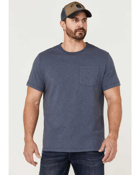 Brothers and Sons Men's Indigo Basic Short Sleeve Pocket T-Shirt , Indigo, hi-res