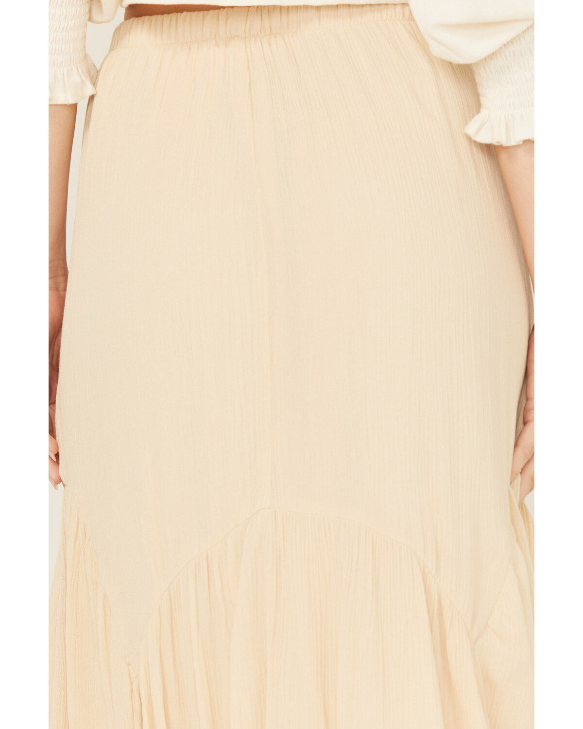 Image #4 - Originality Women's Handkerchief Hem Midi Skirt, Cream, hi-res