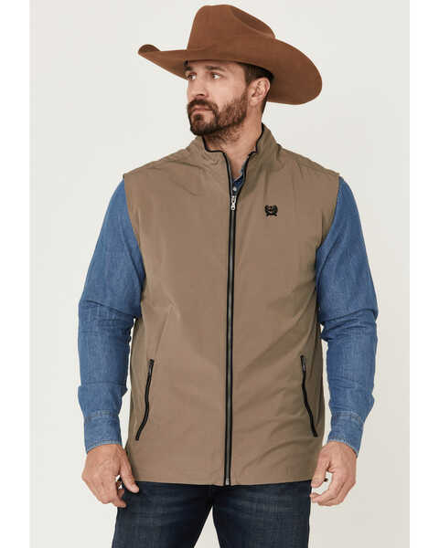 Image #1 - Cinch Men's Lightweight Silicone Zip-Front Vest , Beige/khaki, hi-res
