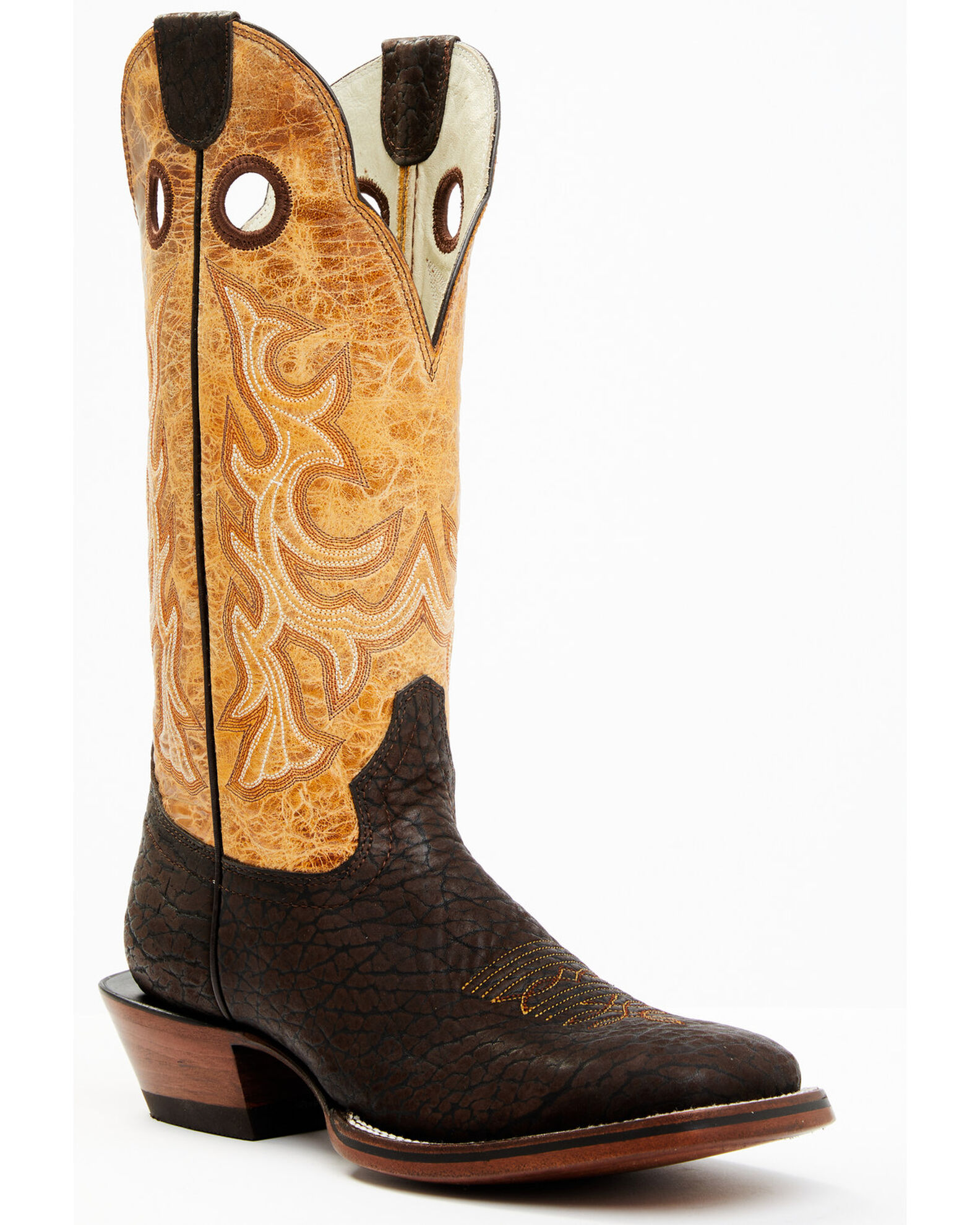 Hondo Boots Men's Roughout Western Boots - Broad Square Toe