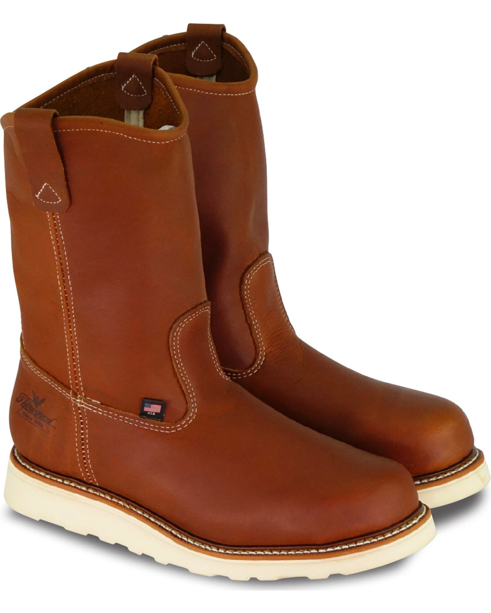 Image #1 - Thorogood Men's American Heritage Wellington Made In The USA Wedge Sole Boot - Soft Toe, Brown, hi-res