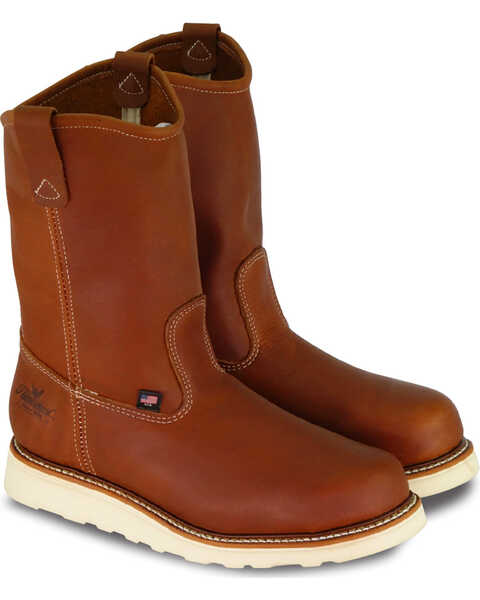 Image #1 - Thorogood Men's American Heritage Wellington Made In The USA Wedge Sole Boot - Soft Toe, Brown, hi-res