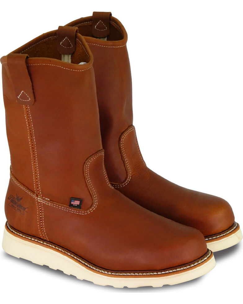 Thorogood Men's American Heritage Wellington Wedge Sole Boot - Soft Toe, Brown, hi-res