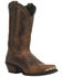Laredo Men's Murphy Braid Bucklace Distressed Western Boots - Snip Toe , Chocolate, hi-res