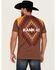 Image #1 - RANK 45® Men's Jarred Southwestern Logo Short Sleeve Graphic T-Shirt, Coffee, hi-res