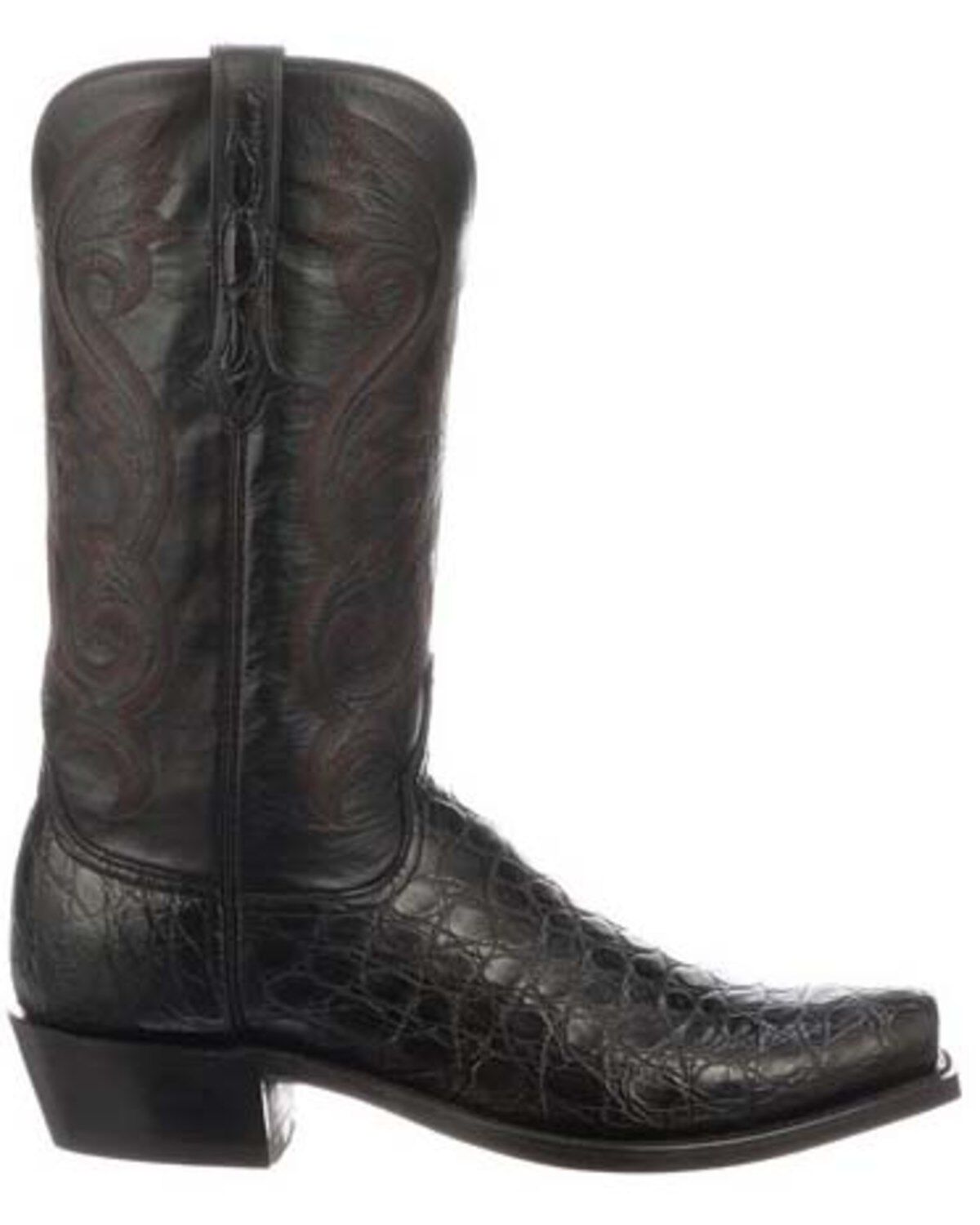 lucchese black square toe boots
