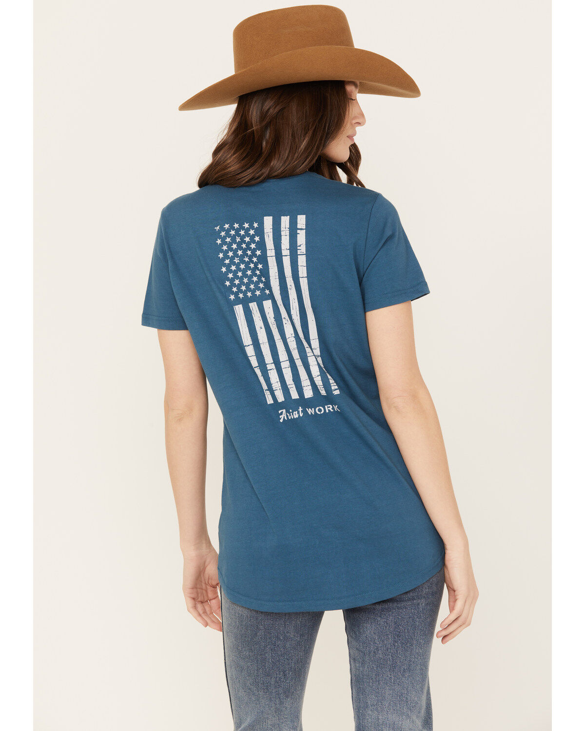 Image #3 - Ariat Women's Rebar Short Sleeve Work Tee, Medium Blue, hi-res