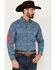 Image #1 - Ariat Men's Team Wayde Paisley Print Long Sleeve Button-Down Western Shirt, Blue, hi-res