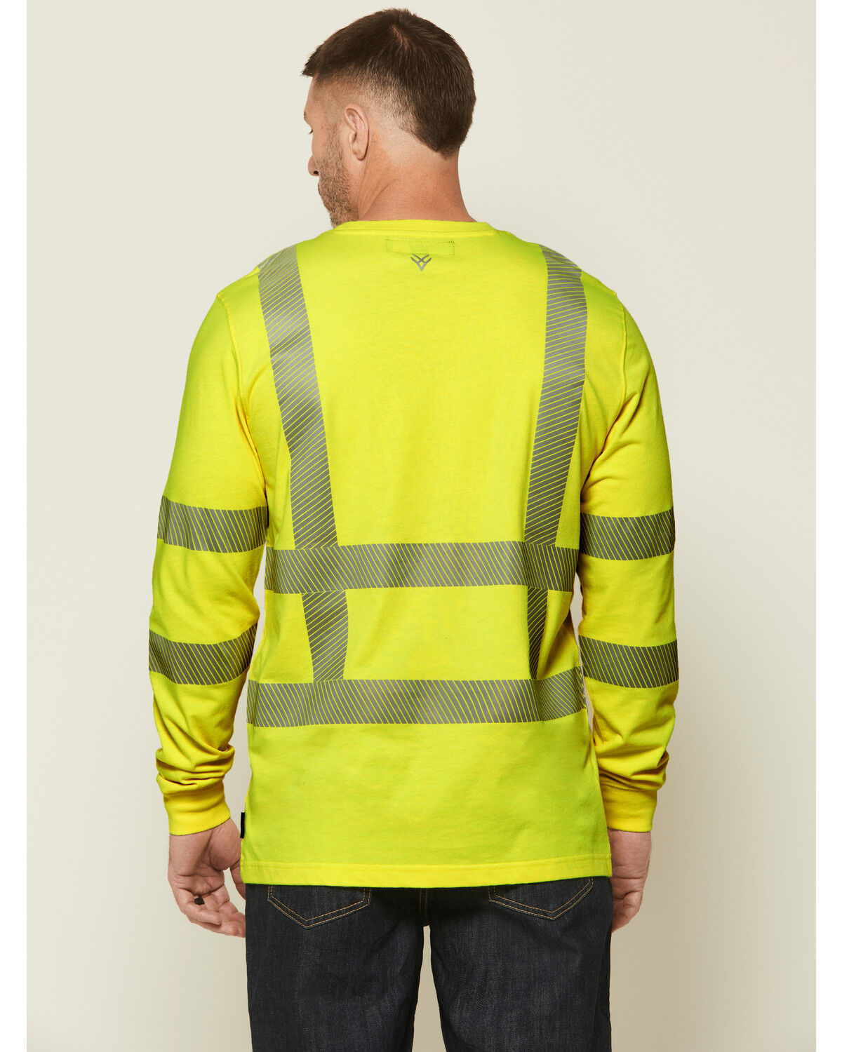 Image #4 - Hawx Men's FR Hi-Vis Lumos Long Sleeve Work Shirt, Yellow, hi-res