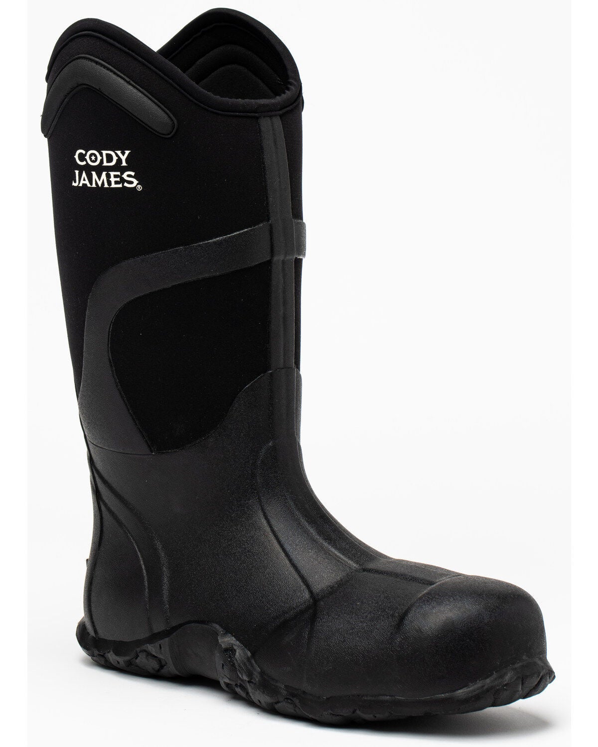 Cody James Men's 11" Rubber Work Boots - Soft Toe, Black, hi-res