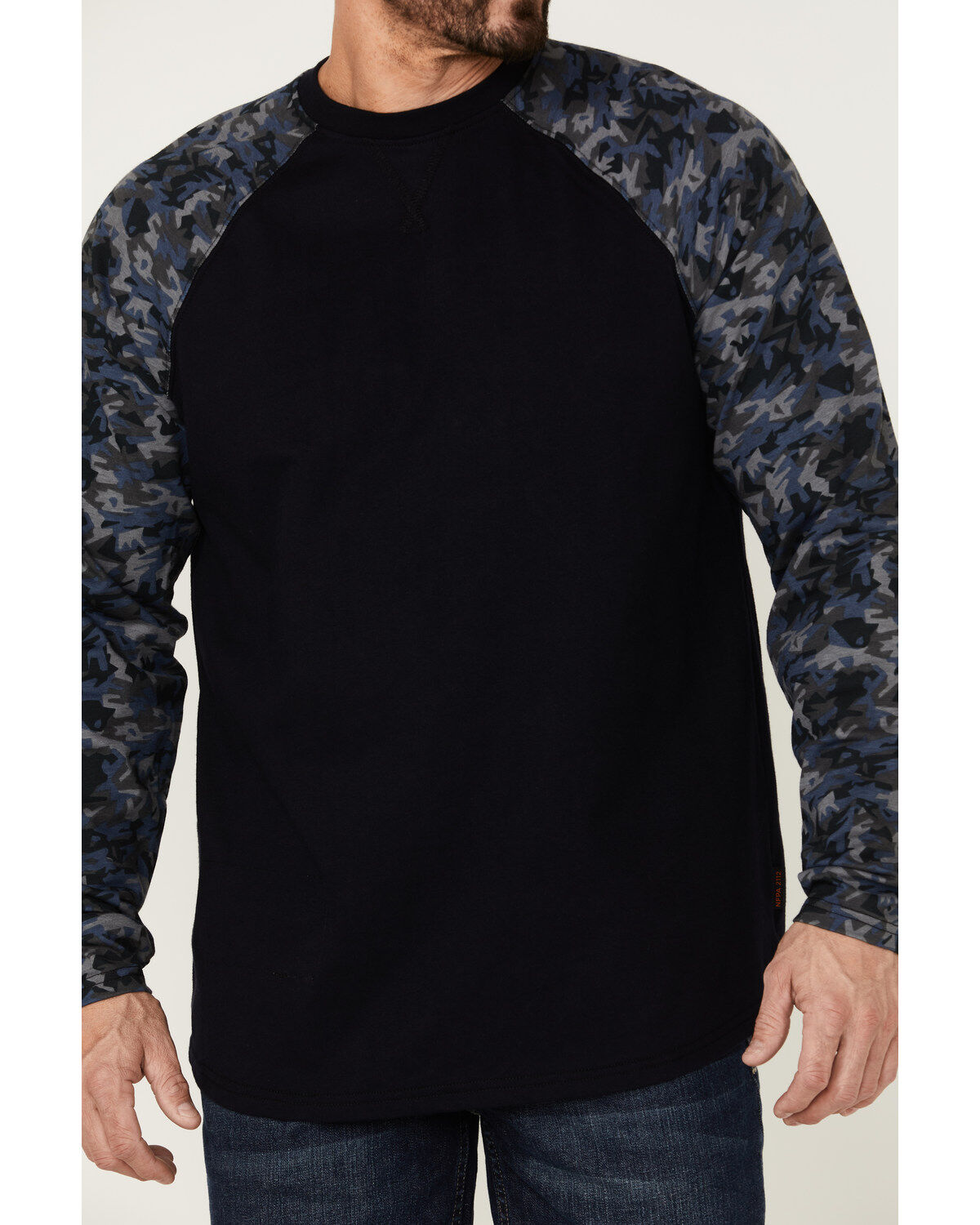 Image #3 - Cody James Men's FR Camo Long Sleeve Work T-Shirt, Navy, hi-res