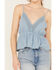 Image #3 - Wild Moss Women's Lace Trim Sleeveless Top, Blue, hi-res