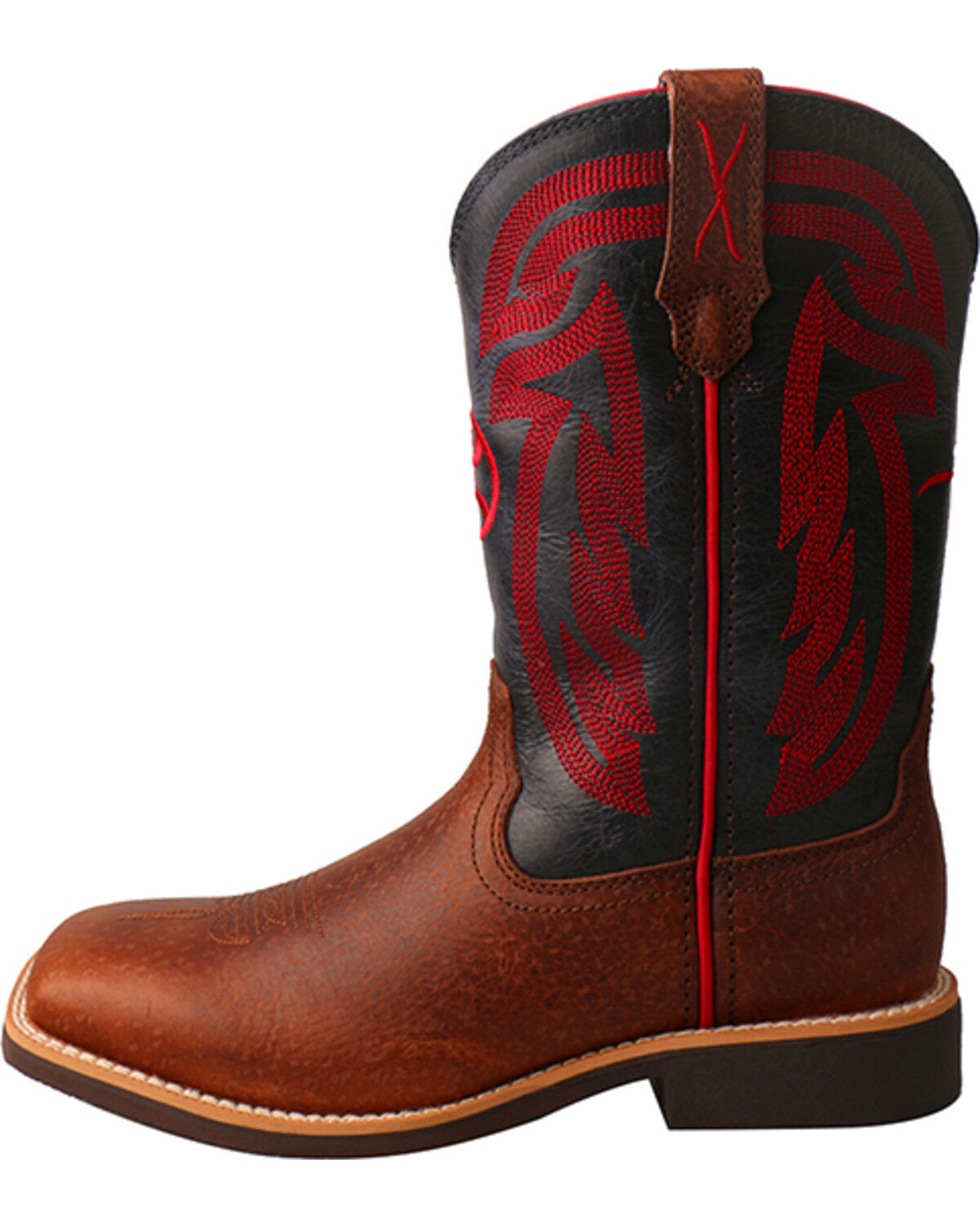 Image #3 - Hooey by Twisted X Youth Boys' Brown with Red Embroidery Boots - Square Toe , , hi-res