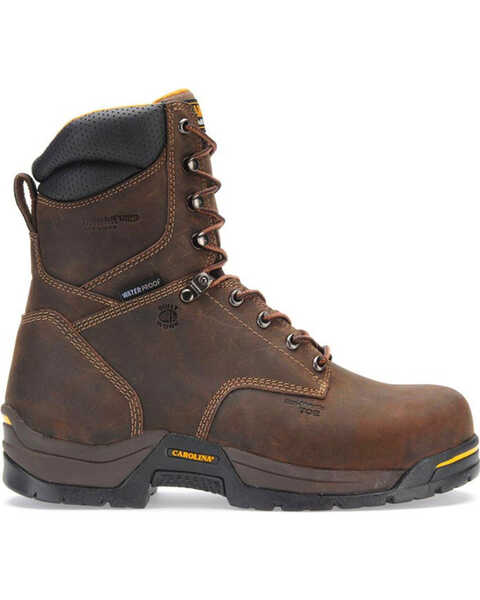 Image #2 - Carolina Men's 8" Waterproof Insulated Work Boots - Composite Toe, Brown, hi-res