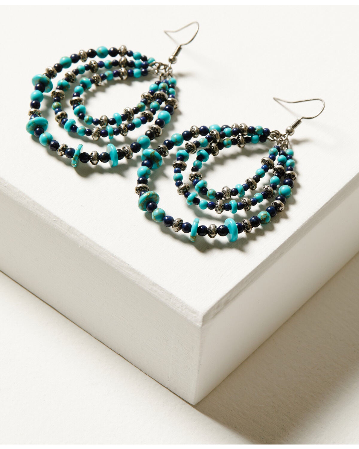 Shyanne Women's Isla Oasis Teardrop Beaded Earrings, Silver, hi-res