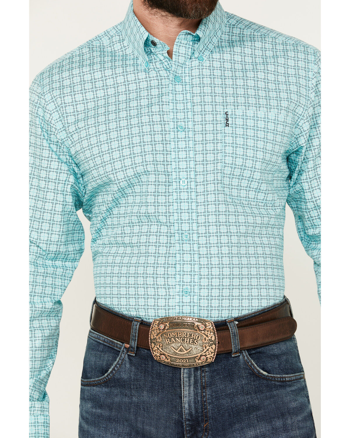 Product Name:  Cinch Men's Geo Print Long Sleeve Button-Down Western Shirt