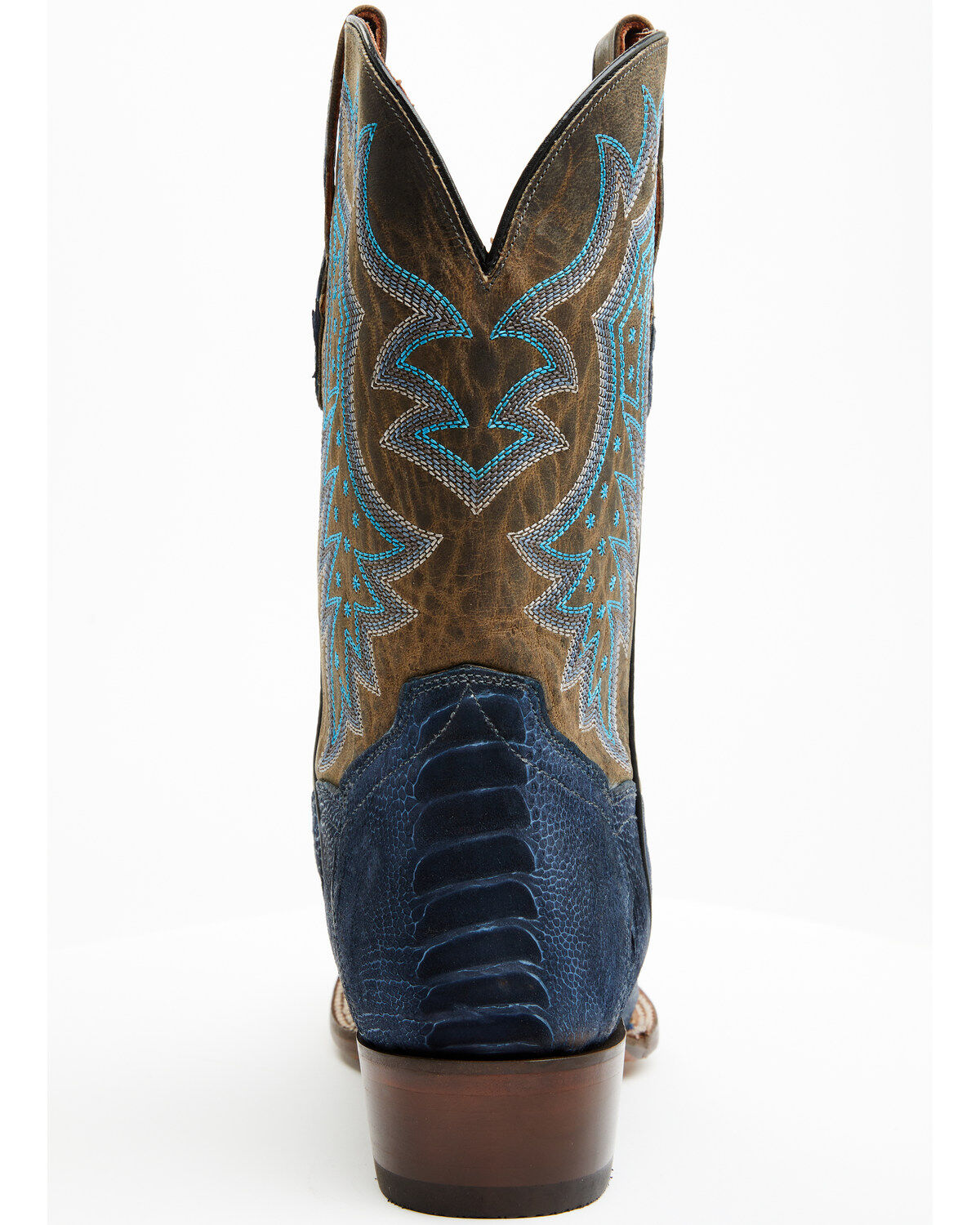 Image #5 - Dan Post Men's 11" Exotic Ostrich Leg Western Boots - Square Toe, Blue, hi-res