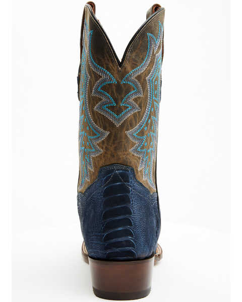 Image #5 - Dan Post Men's 11" Exotic Ostrich Leg Western Boots - Square Toe , Blue, hi-res