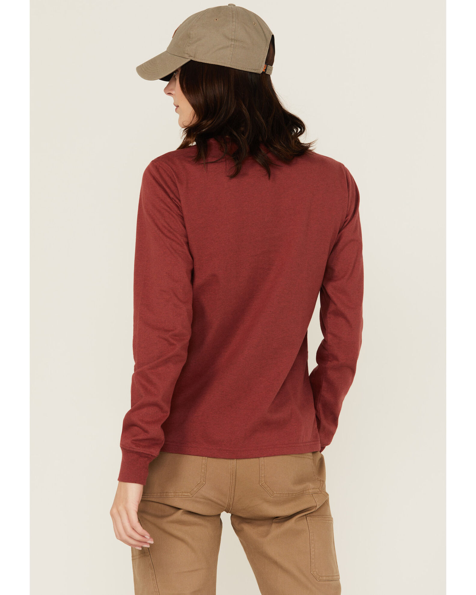 Image #4 - Wrangler Women's FR Work Hard Long Sleeve Graphic Work T-Shirt, Rust Copper, hi-res