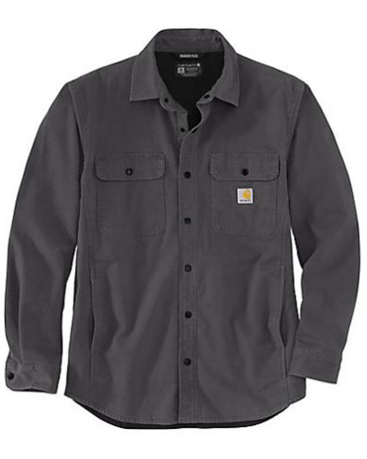 Image #1 - Carhartt Men's Rugged Flex® Canvas Fleece-Lined Shirt Jacket, Dark Grey, hi-res