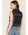 Image #4 - Azalea Wang Women's Zena Studded Denim Trucker Vest, Dark Wash, hi-res
