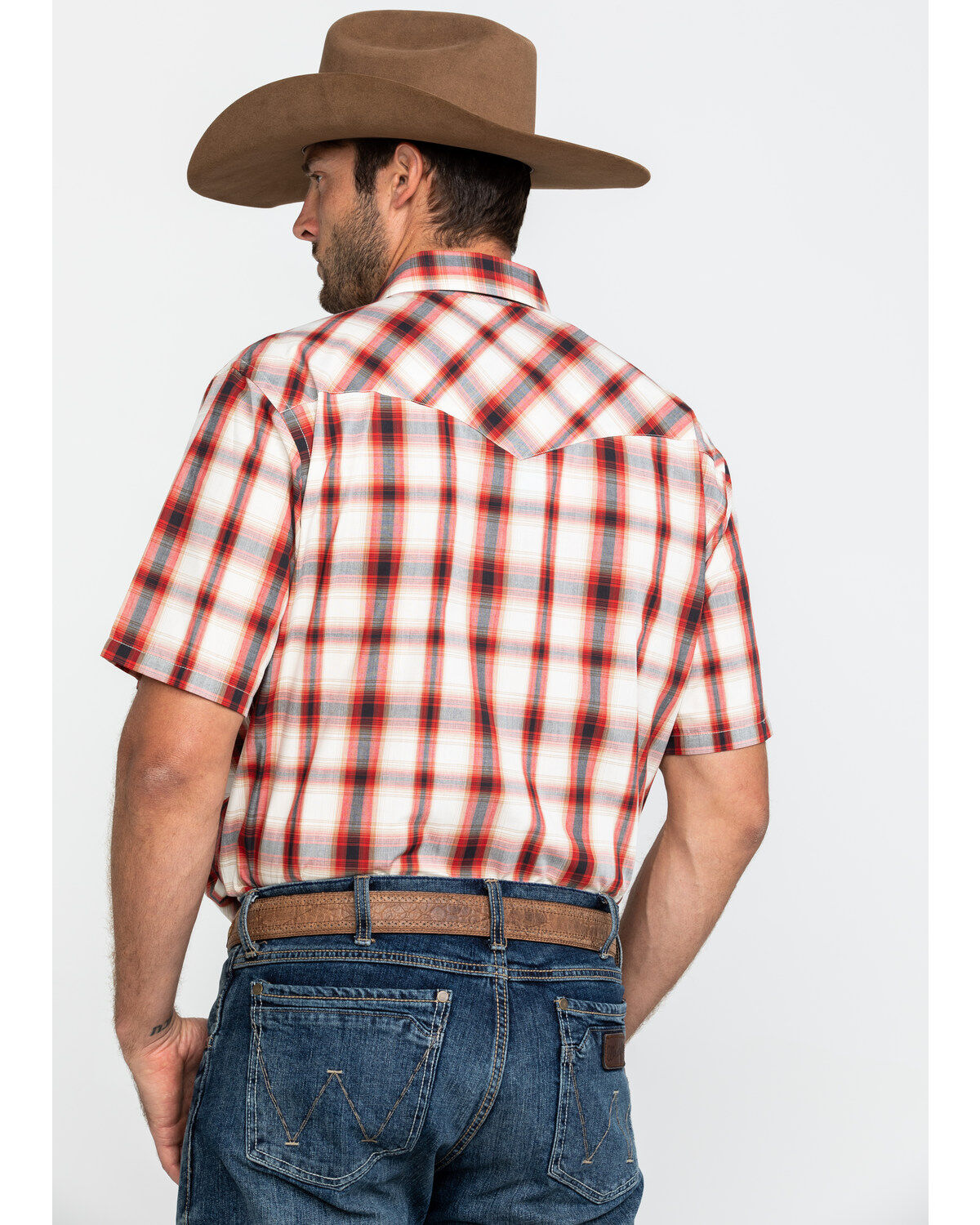 Image #2 - Pendleton Men's Frontier Plaid Print Short Sleeve Snap Western Shirt, , hi-res