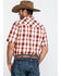 Pendleton Men's Red Frontier Plaid Short Sleeve Western Shirt , Red, hi-res