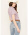 Rough Stock by Panhandle Women's Paisley Print Stretch Short Sleeve Western Pearl Snap Shirt, Multi, hi-res