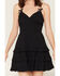 Image #3 - Ash & Violet Women's Bow Strap Sleeveless Mini Dress, Black, hi-res