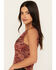 Beyond The Radar Women's Animal Print Mesh Tank, Rust Copper, hi-res