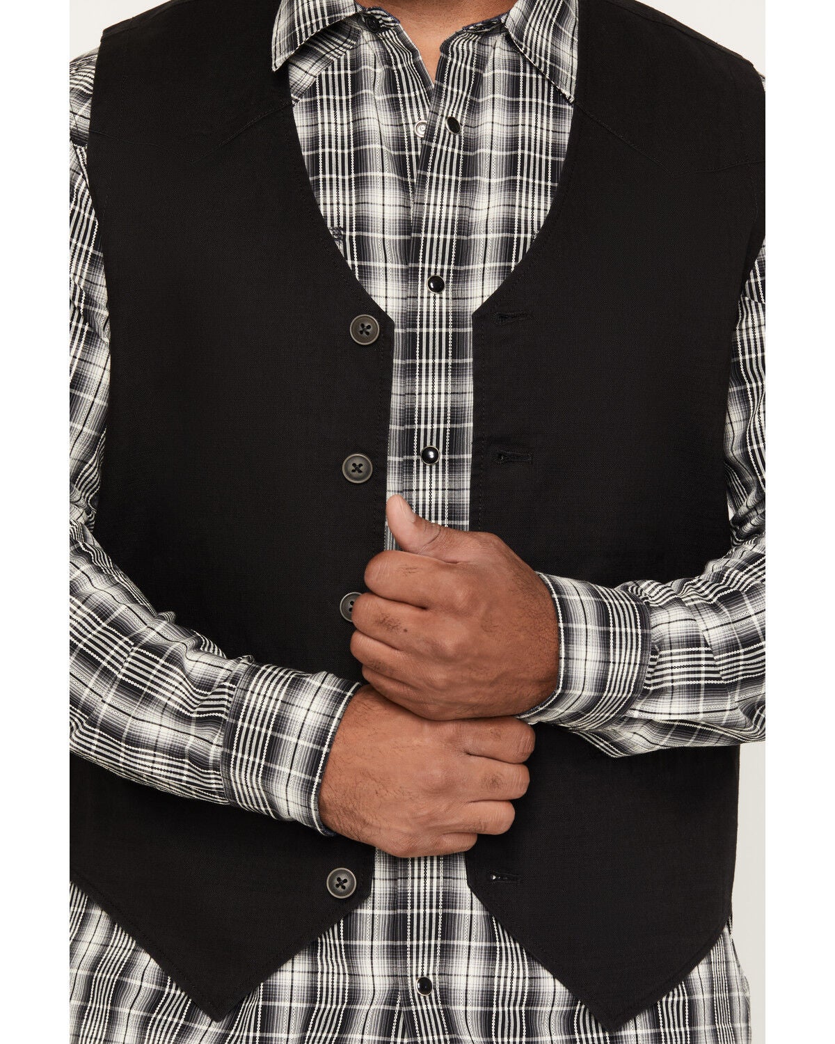 Image #3 - Moonshine Spirit&reg; Men's Six String Distressed Vest, Black, hi-res