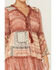 Miss Me Women's Patchwork Button Front Bell Sleeve Dress, Rust Copper, hi-res