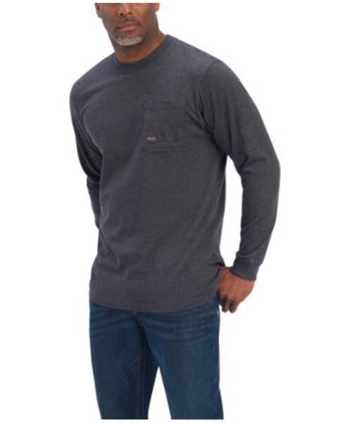 Ariat Men's Rebar Cotton Strong American Raptor Long Sleeve Graphic Work T-Shirt - Big & Tall, Charcoal, hi-res