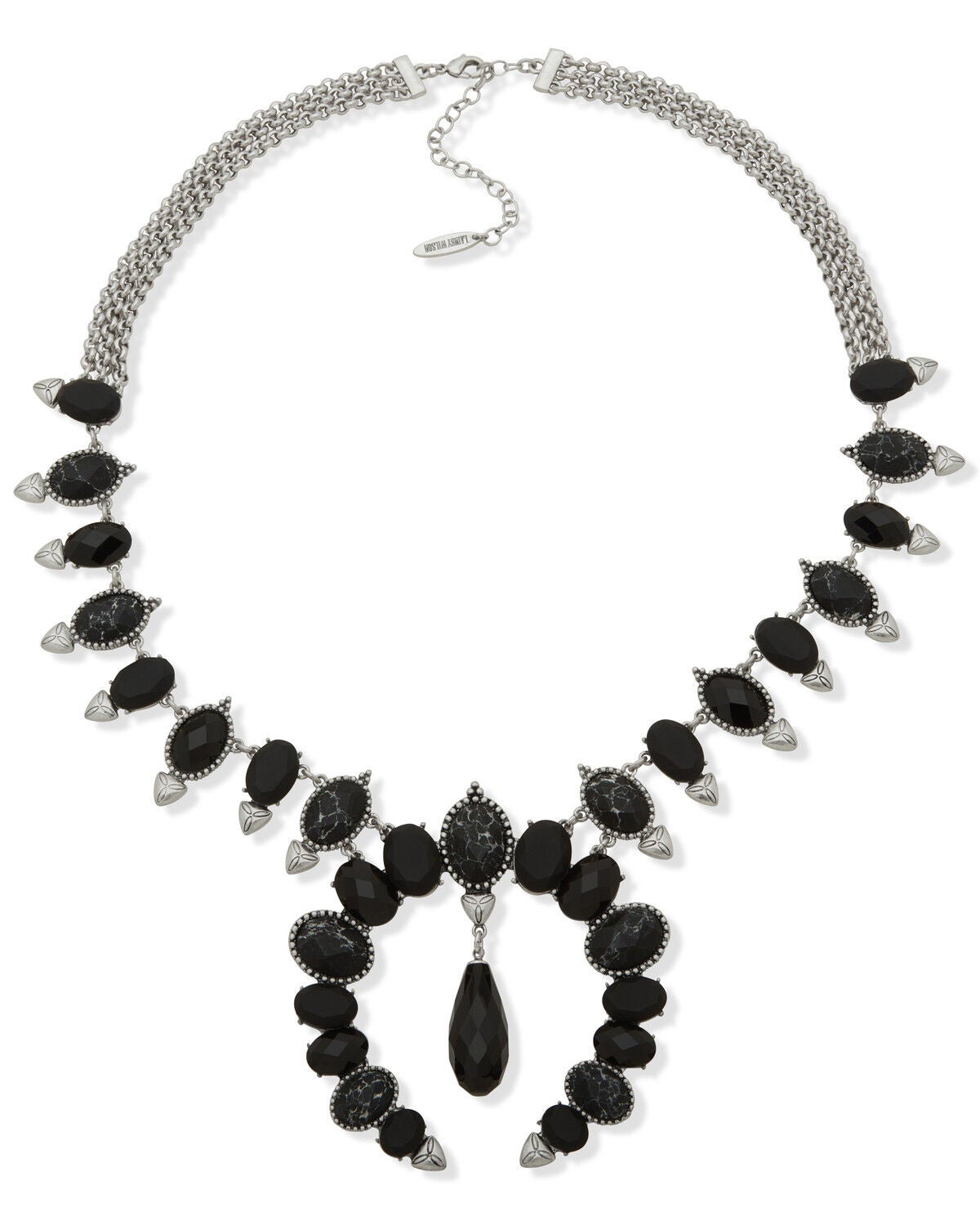 Lainey Wilson Women's Stone Squash Blossom Necklace, Black, hi-res