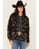 Image #1 - Outback Trading Co Women's Bandana Print Fleece Button-Down Western Shirt, Black, hi-res