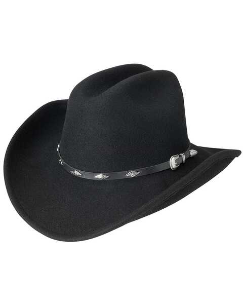 Image #1 - Silverado Western Gent Crushable Felt Cowboy Hat, Black, hi-res