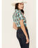 Image #4 - Shyanne Women's Plaid Print Short Sleeve Button-Down Stretch Western Shirt, Caramel, hi-res