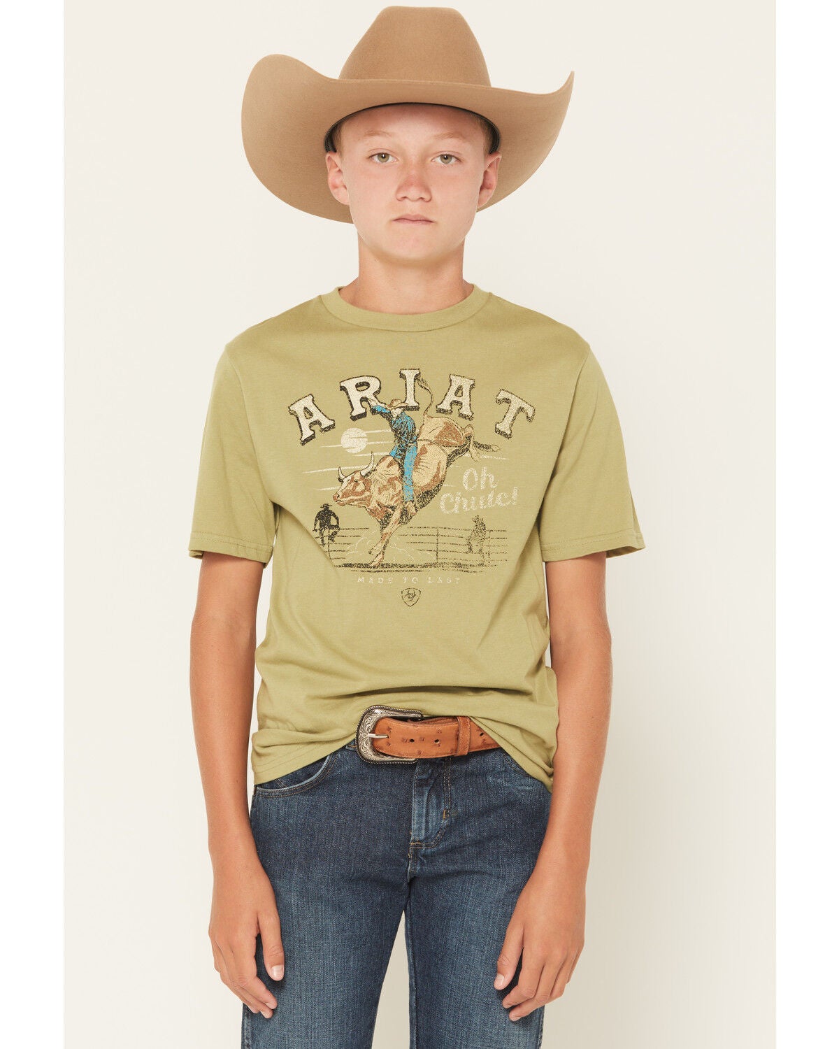 Ariat Boys' Oh Chute Short Sleeve Graphic T-Shirt, Green, hi-res