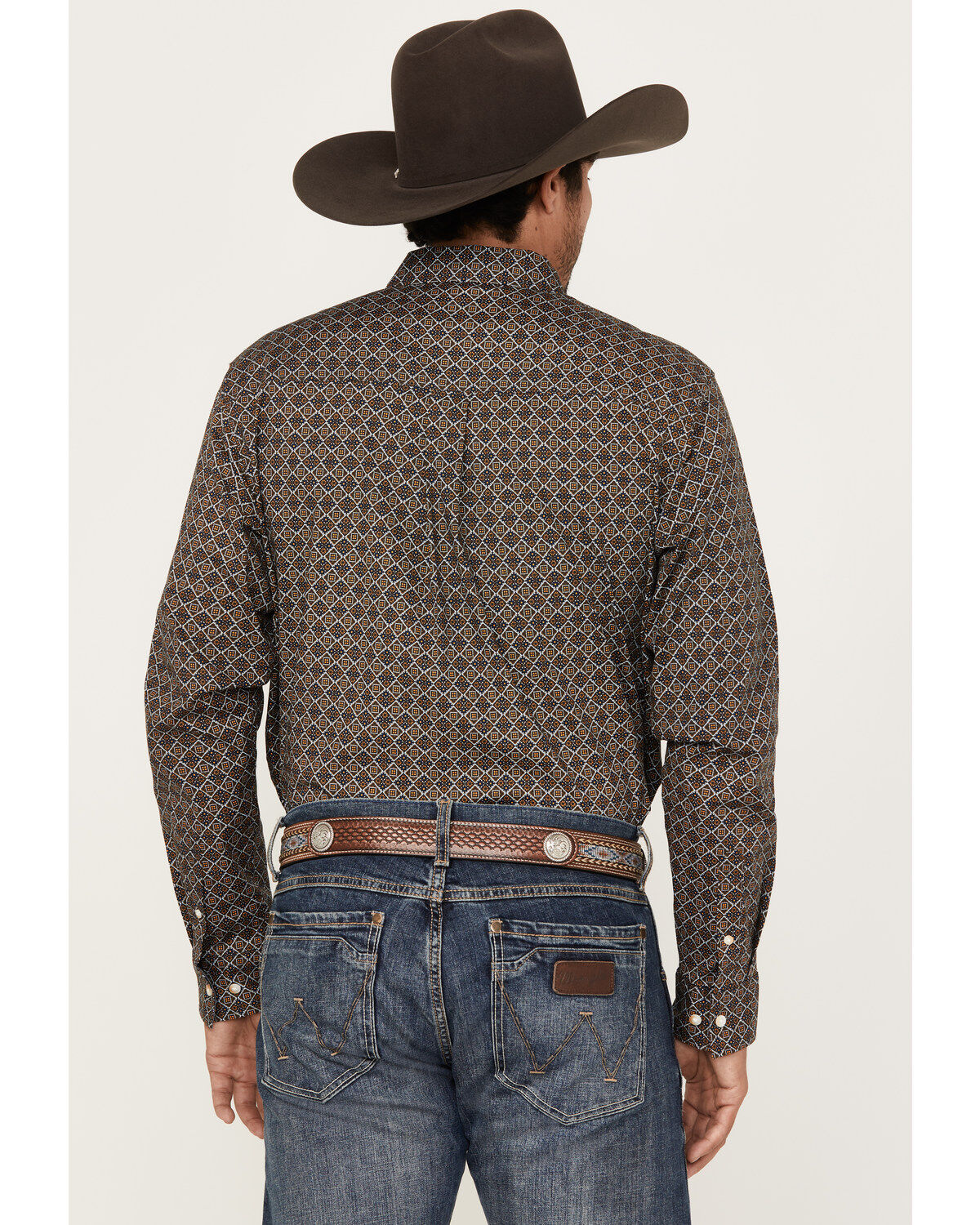 Image #4 - Cody James Men's Money Maker Print Long Sleeve Button Down Western Shirt - Big, Dark Brown, hi-res