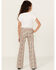 Image #3 - Panhandle Girls' Southwestern Striped Button Flare Stretch Denim Jeans, , hi-res