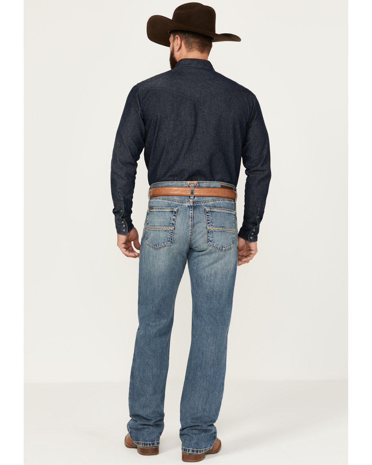 Image #3 - Ariat Men's M4 Soquel Sebastian Medium Wash Relaxed Bootcut Rigid Jeans - Big, , hi-res