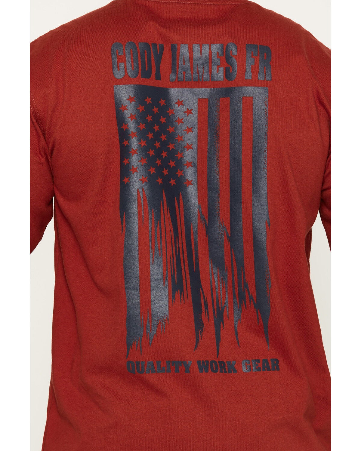 Image #4 - Cody James Men's FR Solid Flag Long Sleeve Graphic Work T-Shirt, Red, hi-res
