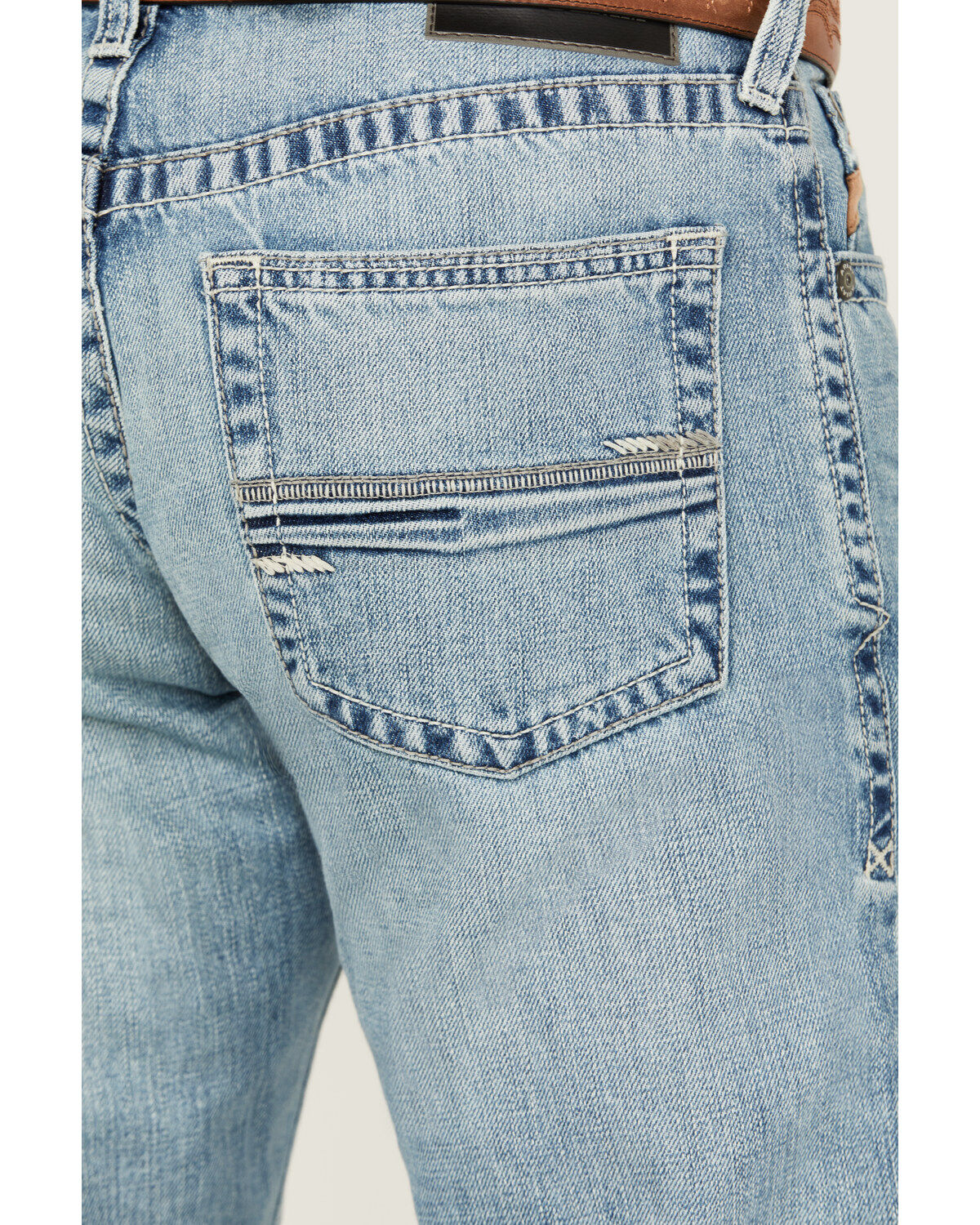 Image #4 - Ariat Men's M4 Corona Marston Light Wash Relaxed Straight Rigid Jeans, Light Wash, hi-res