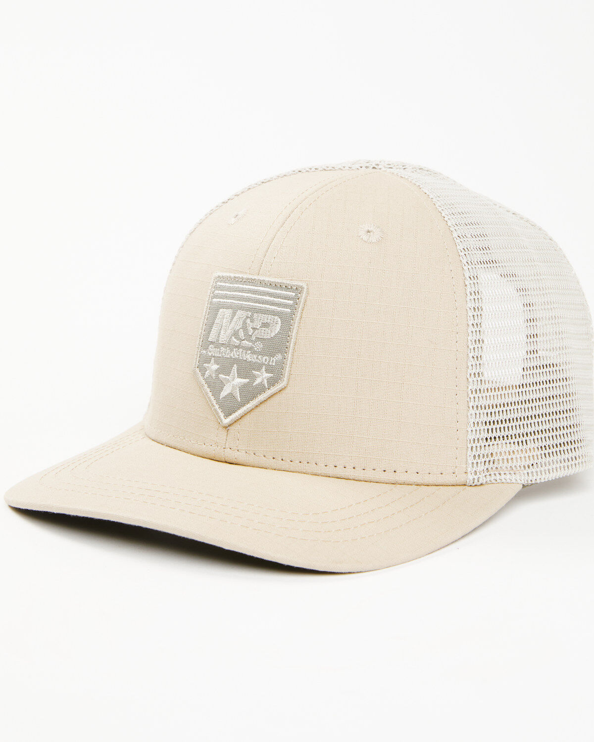 Image #1 - Smith & Wesson Men's M&P Range Ready Ripstop Trucker Hat, Light Grey, hi-res