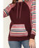 Image #3 - Hooey Women's Serape Stripe Contrast Print Savannah Hoodie, Maroon, hi-res