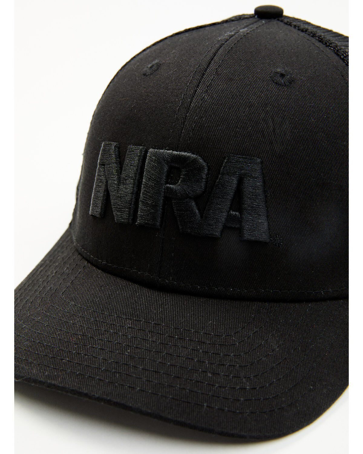 Image #2 - NRA Men's Applique Logo Embroidered Trucker Cap, Black, hi-res