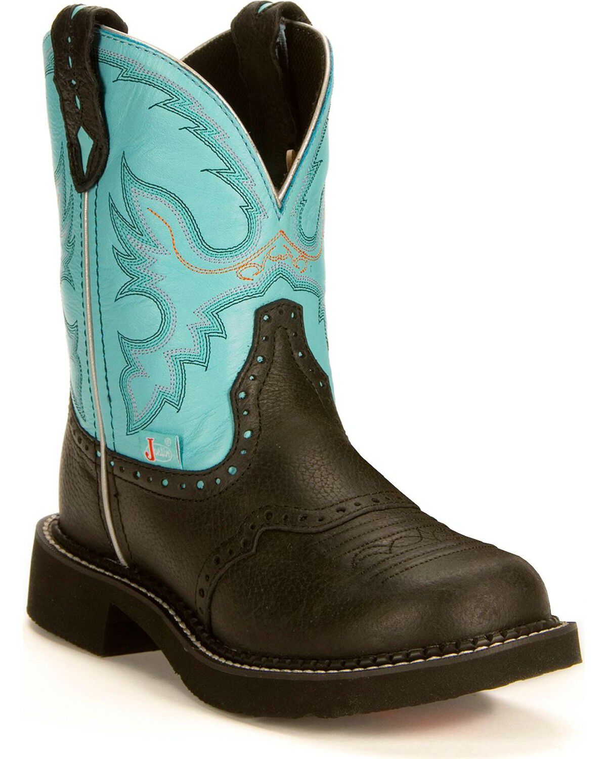 black and turquoise cowboy boots