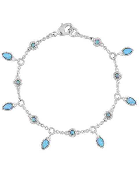 Montana Silversmiths Women's Charmer Opal Bracelet , Silver, hi-res
