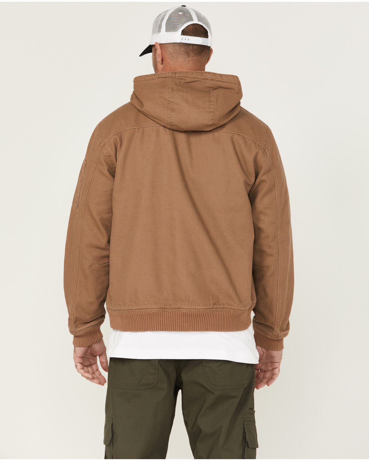 Image #4 - Thorogood Men's Legacy Stone Washed Hooded Bomber Jacket, Heather Grey, hi-res